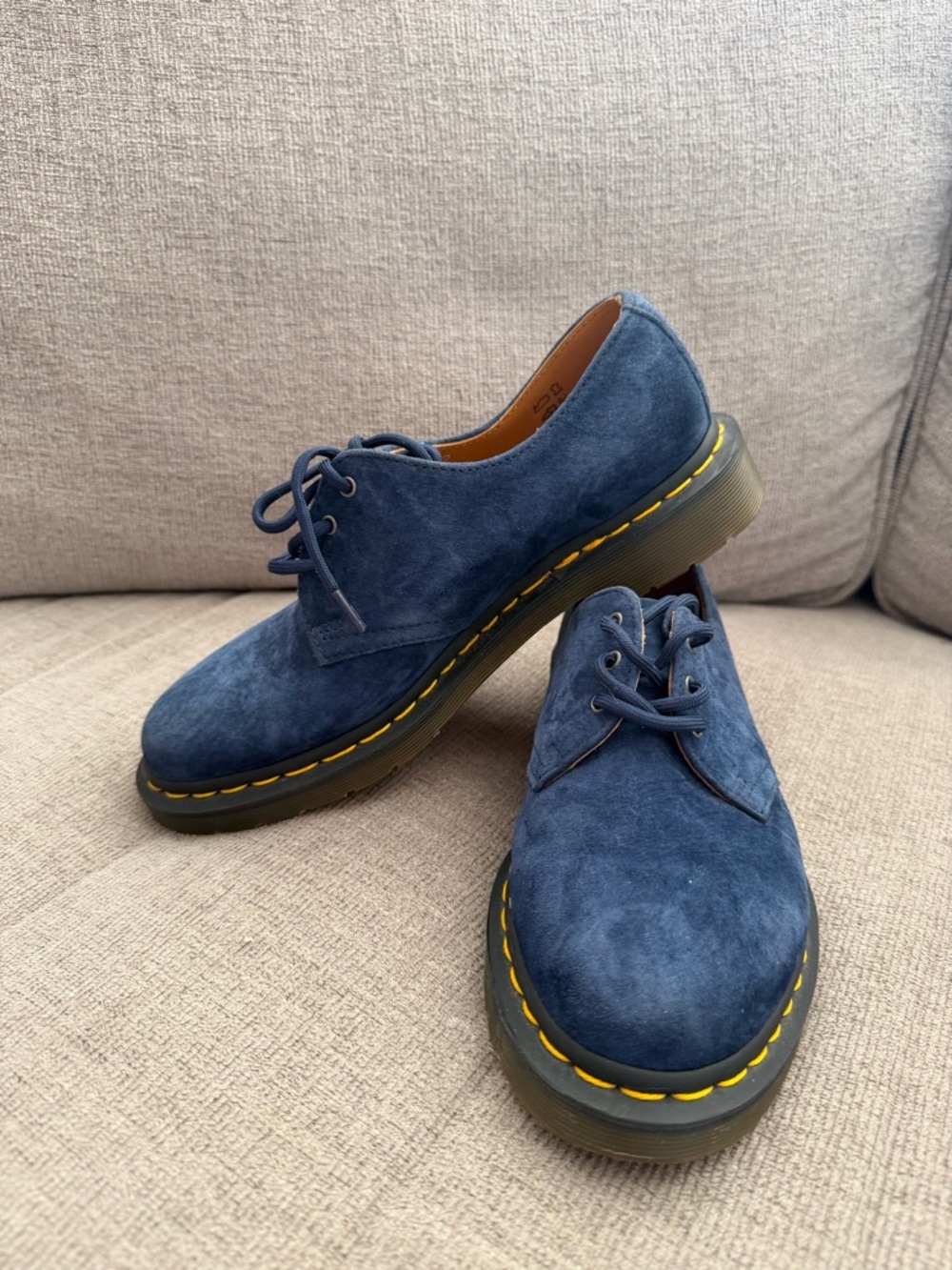 Blue suede doc martens 1461 size 8